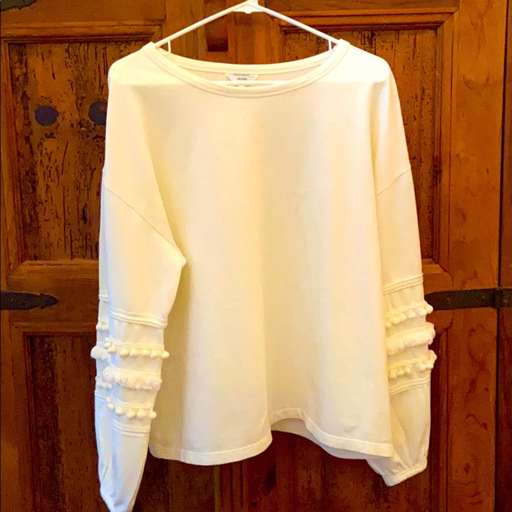 Crown and Ivy, cream, open neck sweatshirt